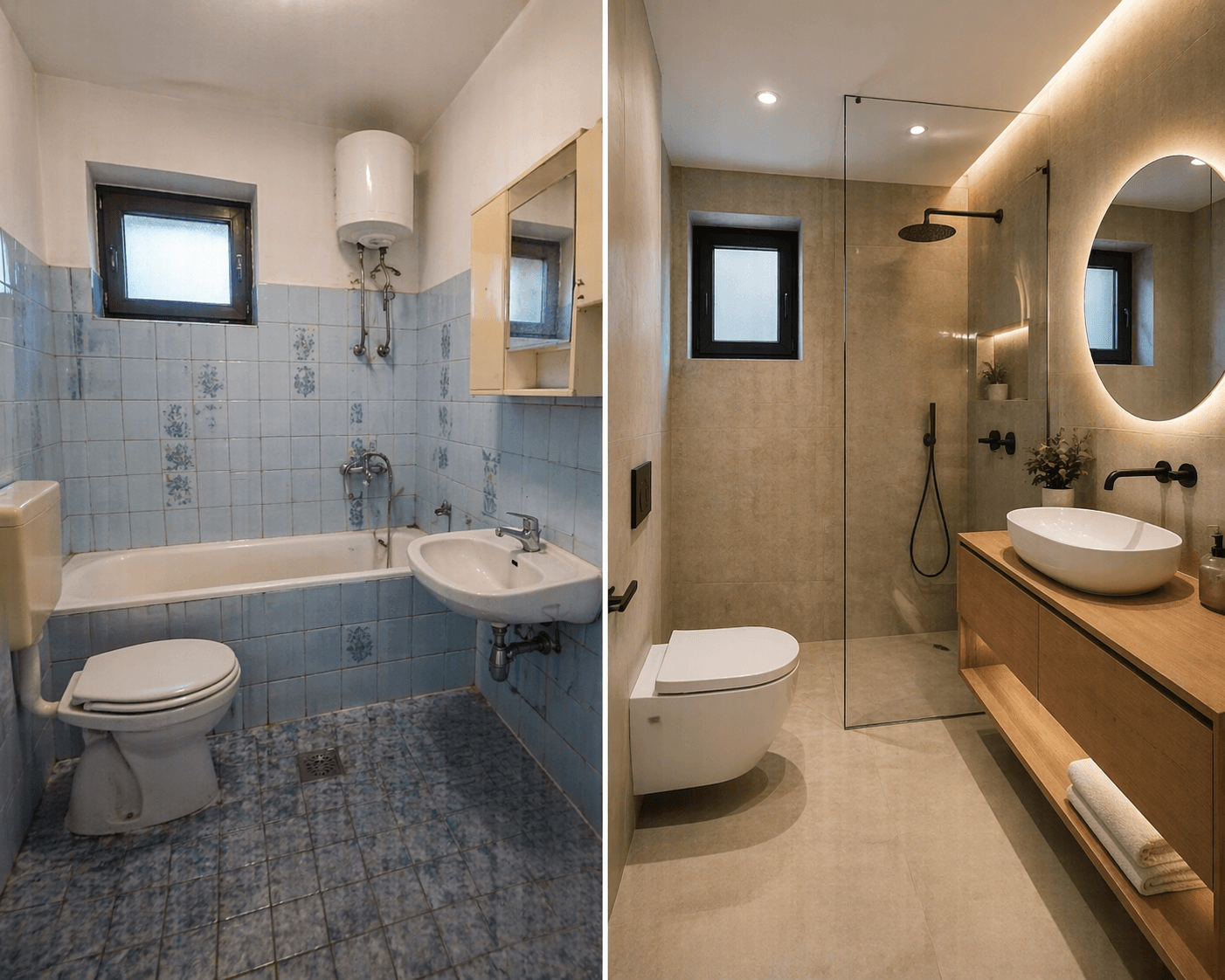 Kopalnica pred in po obnovi